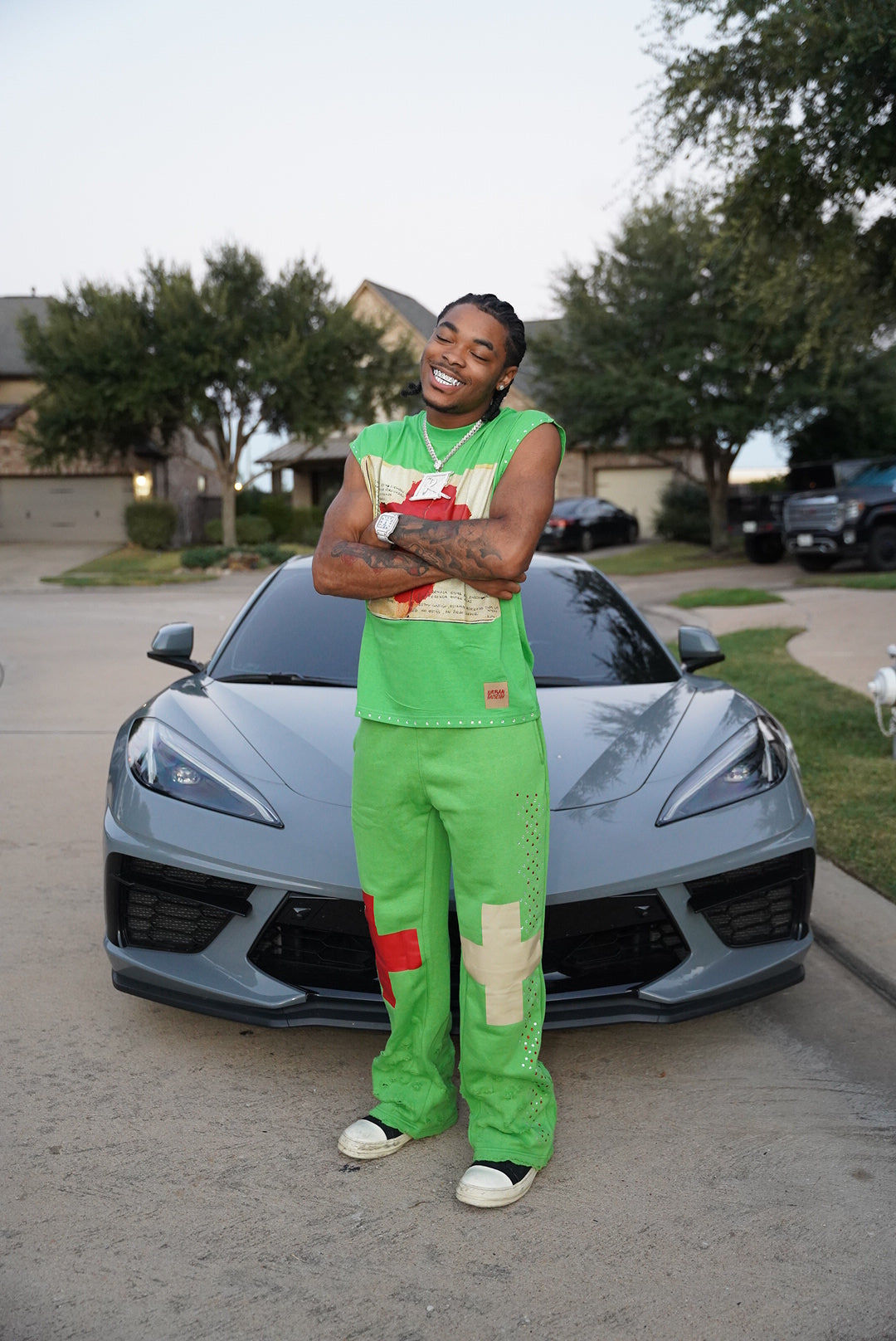 Green Urban Sleeveless Shirt